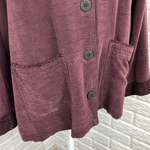 CYNTHIA MAX CASUAL COAT LIGHTWEIGHT RAYON PLUM COLORED SIZE XL - Picture 4 of 12